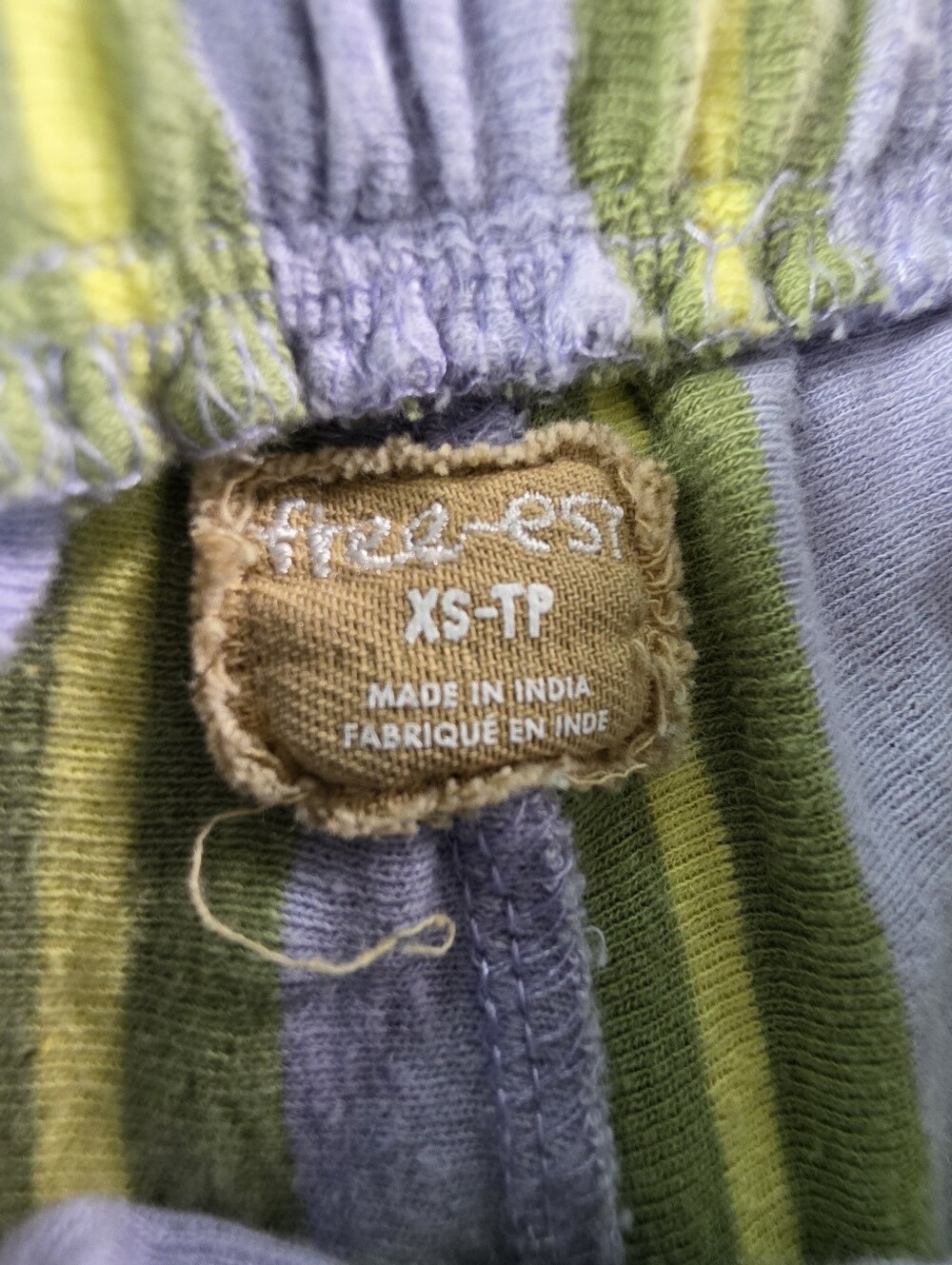 Free-est striped cotton lounge pant in lavender and green Free People XS - Picture 2 of 7